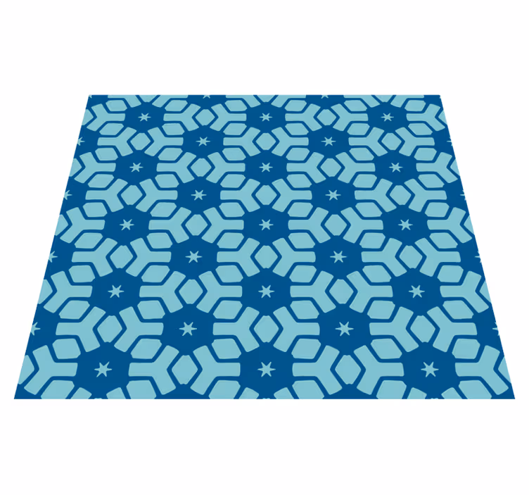Vinyl teppich bad mit blauen fliesenmotiv - TenStickers