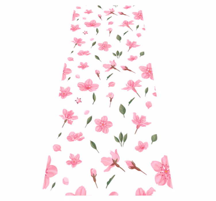 Vinyl teppich bad aquarell pastellrosa blüten - TenStickers