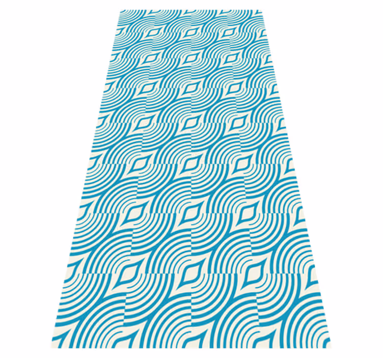 Vinyl teppich bad mit meeresmuster blaue linien - TenStickers