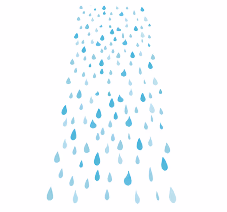 Vinyl teppich bad mit blauen aquarell-wassertropfen - TenStickers