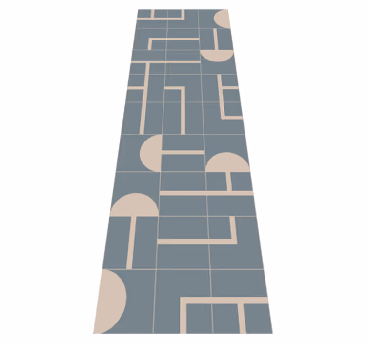 Vinyl teppich bad graublau modernes geometrisches muster - TenStickers