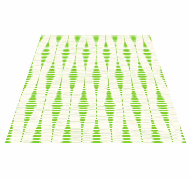 Vinyl teppich geometrisch in grün rabaul ikat - TenStickers
