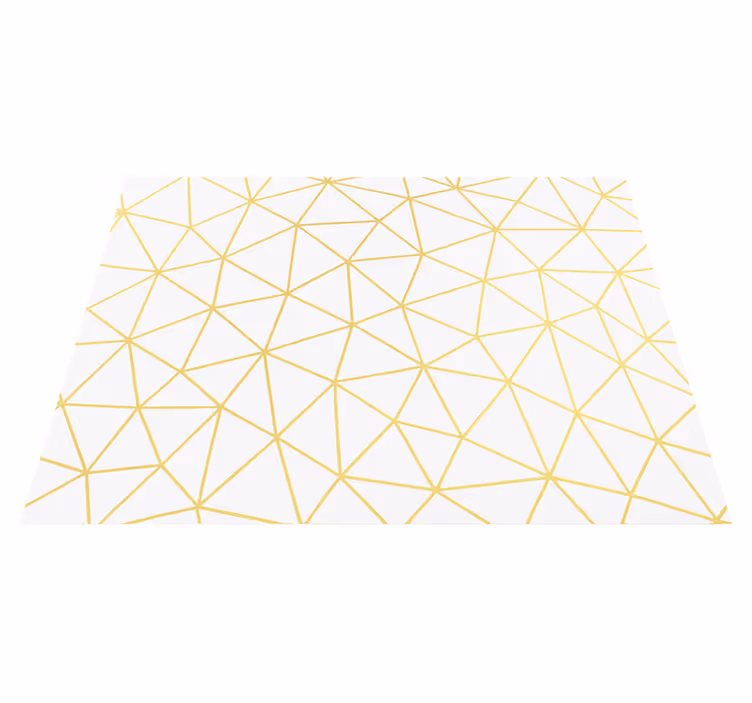 Vinyl teppich geometrisch golden prisma mosaik - TenStickers