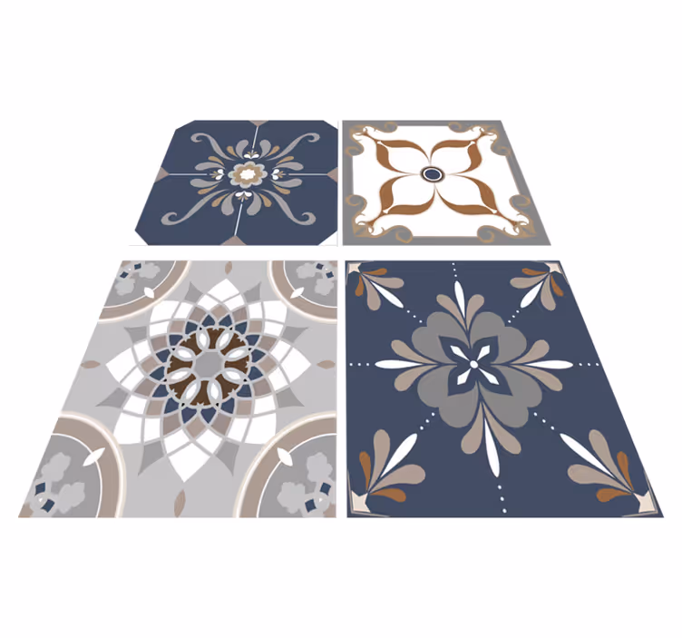 Vinyl teppich bad klassische blumen - TenStickers