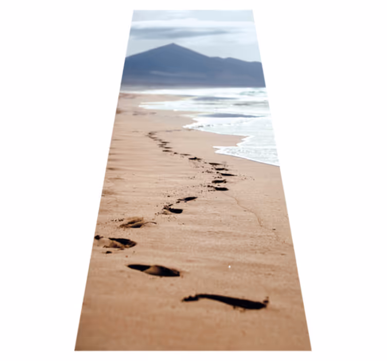 Vinyl teppich bad fußabdruck am strand - TenStickers