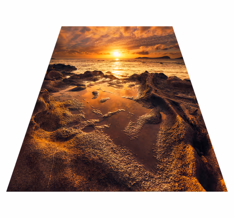 Vinyl teppich bad bewölkter sonnenuntergang landschaft - TenStickers