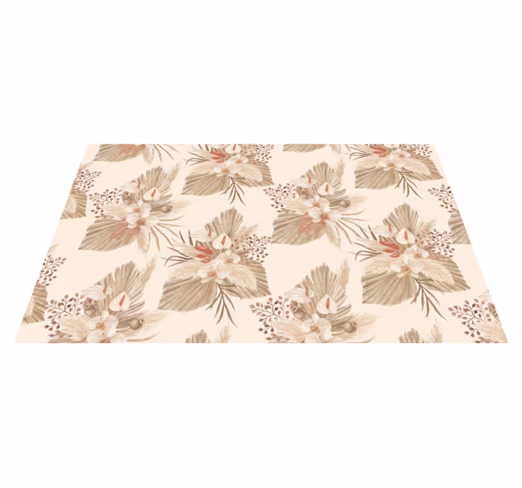 Vinyl teppich bad mit trockenblumen und pampasgras - TenStickers