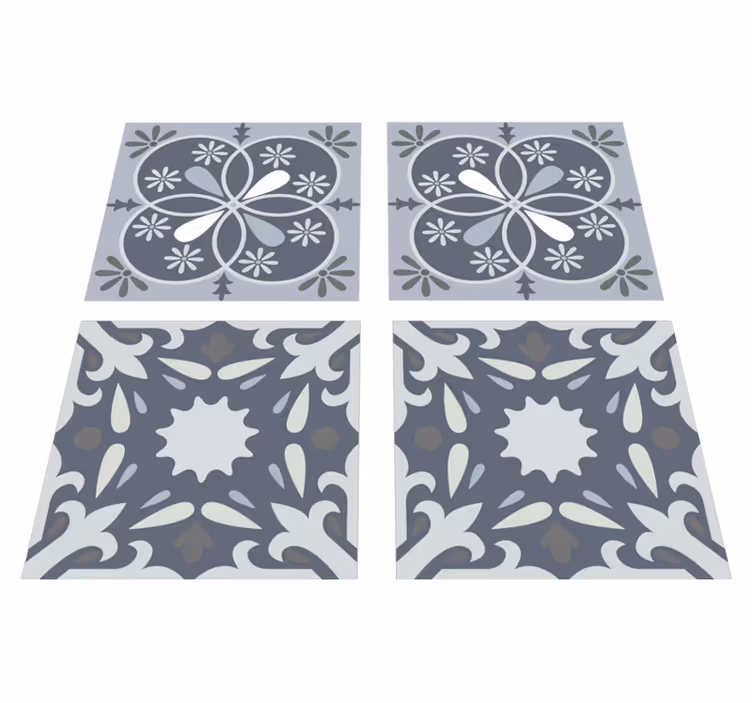Vinyl teppich bad blauer originaler fliesenaufkleber - TenStickers