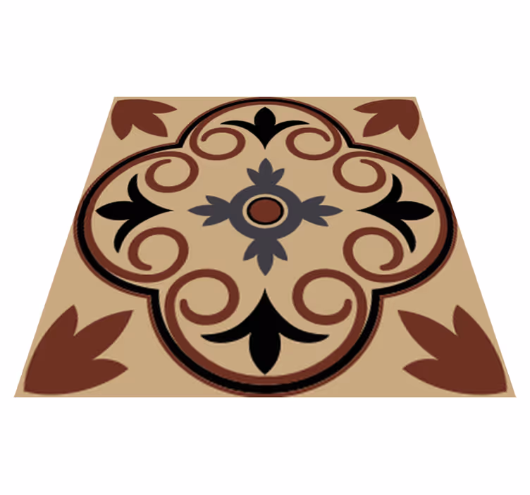 Vinyl teppich bad mit hydraulischem vintage-zementmuster - TenStickers