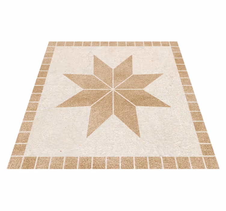 Vinyl teppich bad braune sternfliese - TenStickers