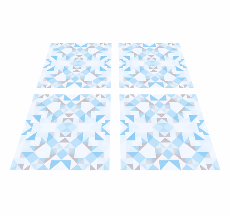 Vinyl teppich bad vintage blaue graue fliesenaufkleber - TenStickers