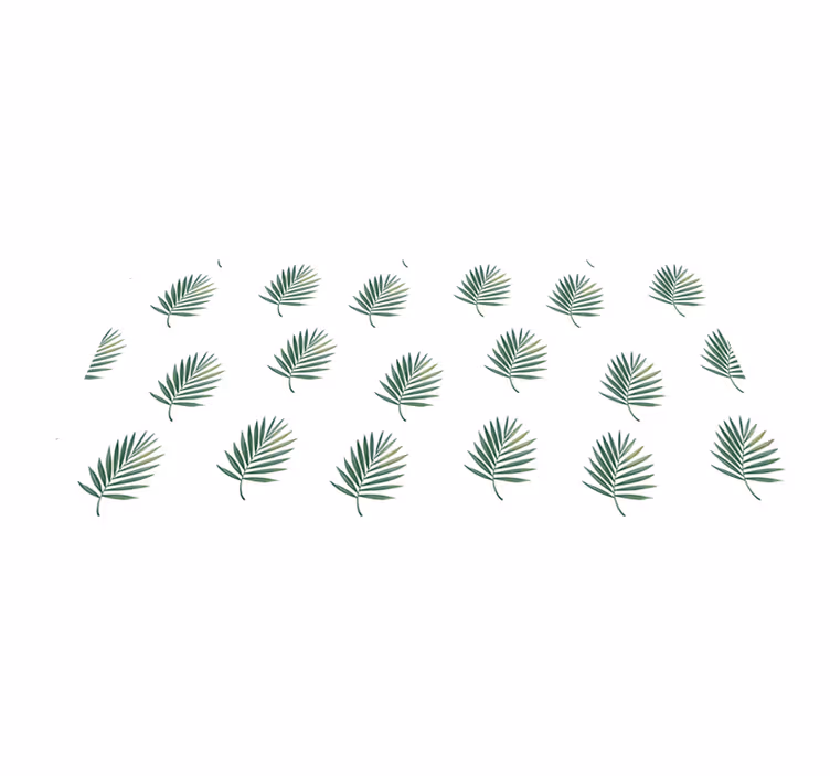 Vinyl teppich bad mit blattpalmen-muster - TenStickers