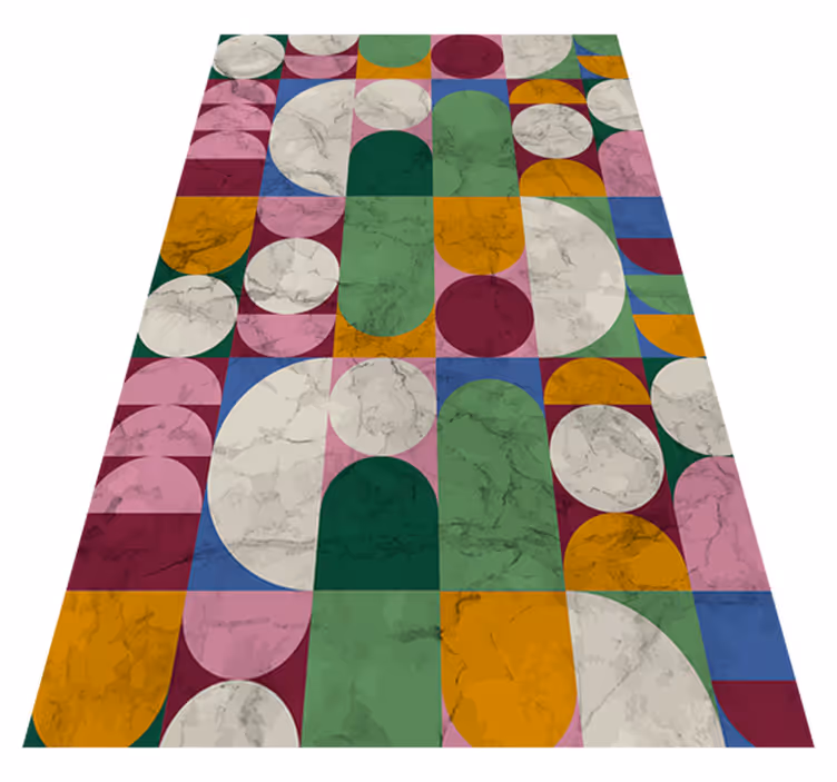 Vinyl teppich bad mit geometrischen texturen - TenStickers