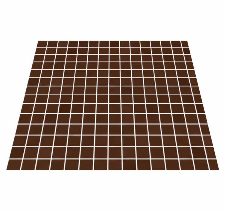 Vinyl teppich bad in mini schokoladenbraunen mosaiken - TenStickers