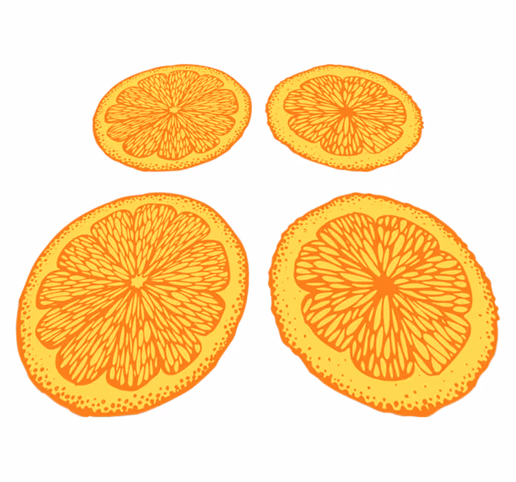 Vinyl teppich küche mit orangefarbenen aufklebermustern - TenStickers