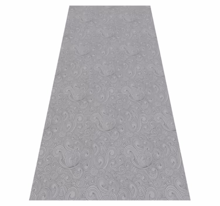 Vinyl teppich küche in grautönen mit blumenmuster - TenStickers