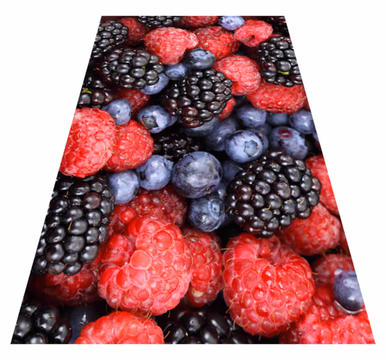Vinyl teppich küche mit heidelbeeren muster - TenStickers