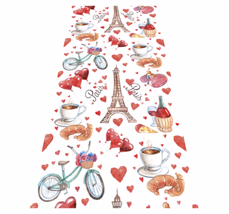 Vinyl teppich küche paris liebe - TenStickers