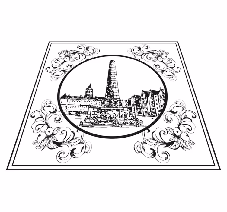 Vinyl teppich küche amsterdam damplatz - TenStickers