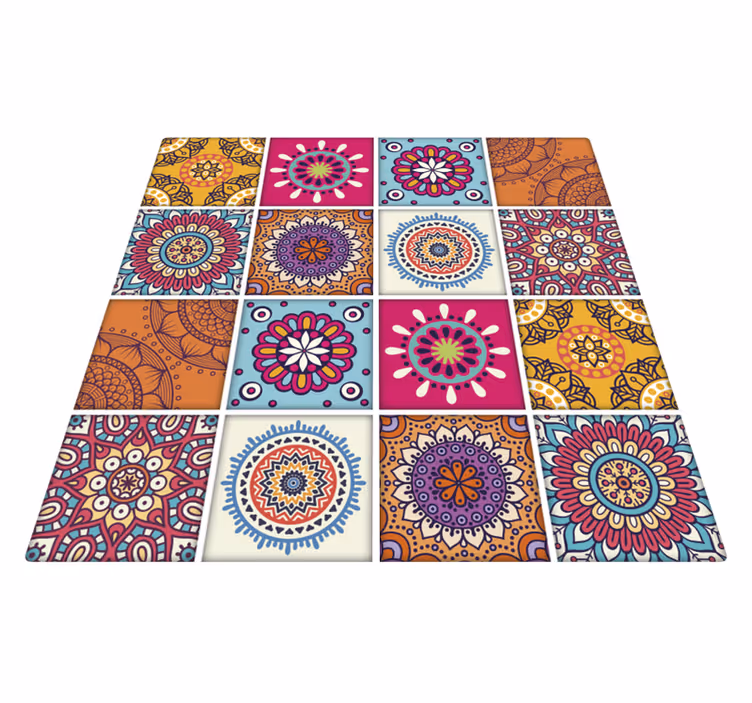 Vinyl teppich küche mandala fliesen - TenStickers