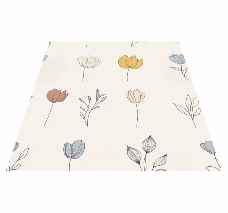 Vinyl teppich küche set mit blumenmuster - TenStickers