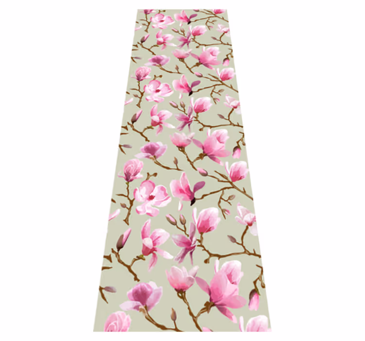 Vinyl teppich schlafzimmer schöne lila magnolienbaum - TenStickers