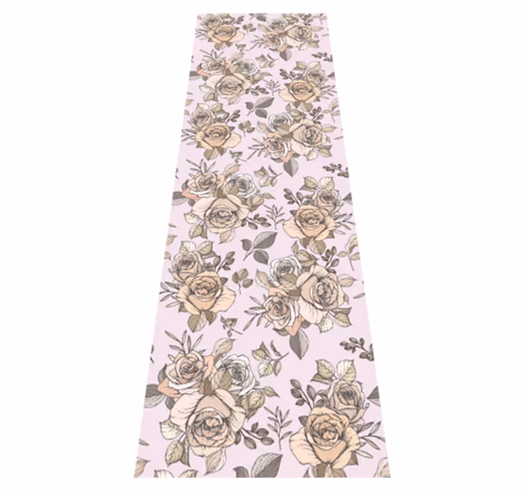 Vinyl teppich schlafzimmer im shabby chic rosendesign - TenStickers