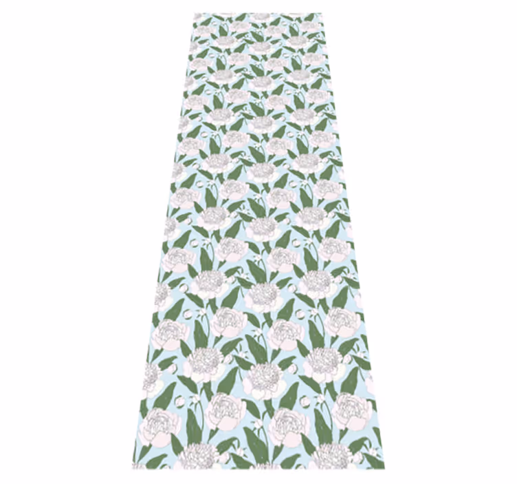 Vinyl teppich schlafzimmer mit weißen blumen-muster - TenStickers