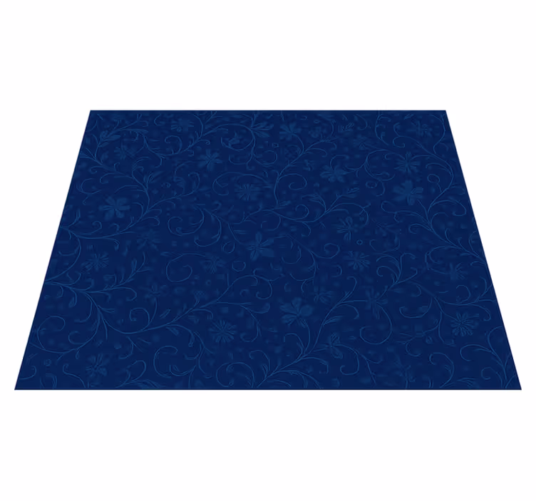 Vinyl teppich schlafzimmer mit blauen blumenmuster - TenStickers