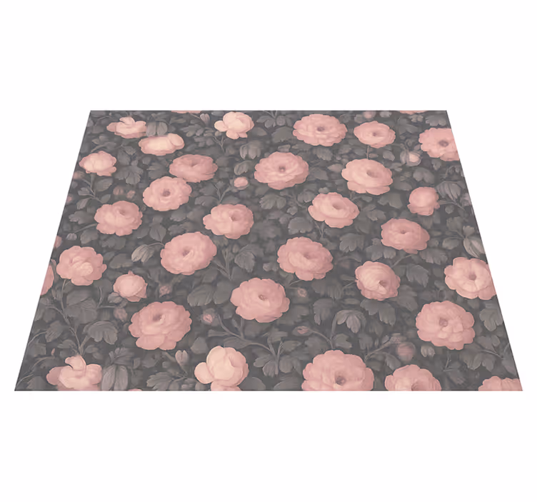 Vinyl teppich schlafzimmer im alten rosa blumenmuster - TenStickers
