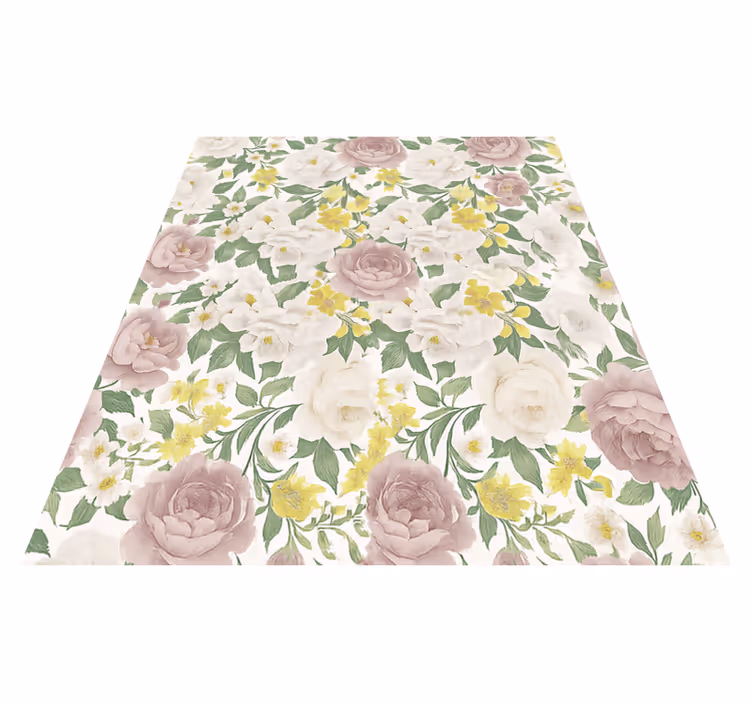 Vinyl teppich schlafzimmer mit rauchigem botanischen muster - TenStickers