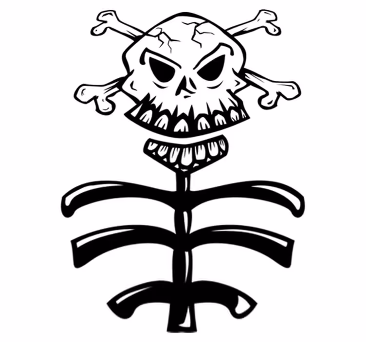 Vinyl teppich schlafzimmer totenkopf und baumstamm - TenStickers