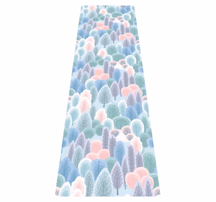 Vinyl teppich schlafzimmer im pastellwinterwald-muster - TenStickers