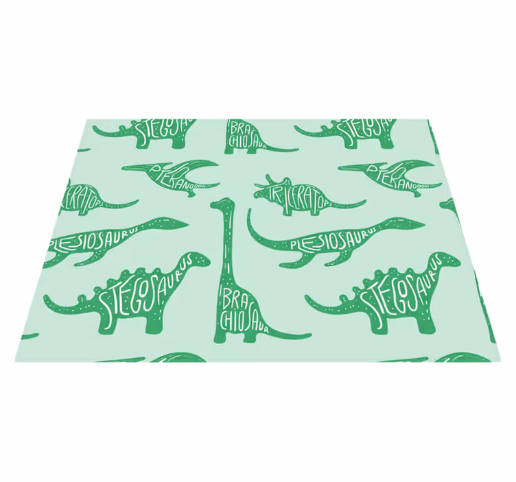 Vinyl teppich schlafzimmer mit grünen dinosauriern - TenStickers