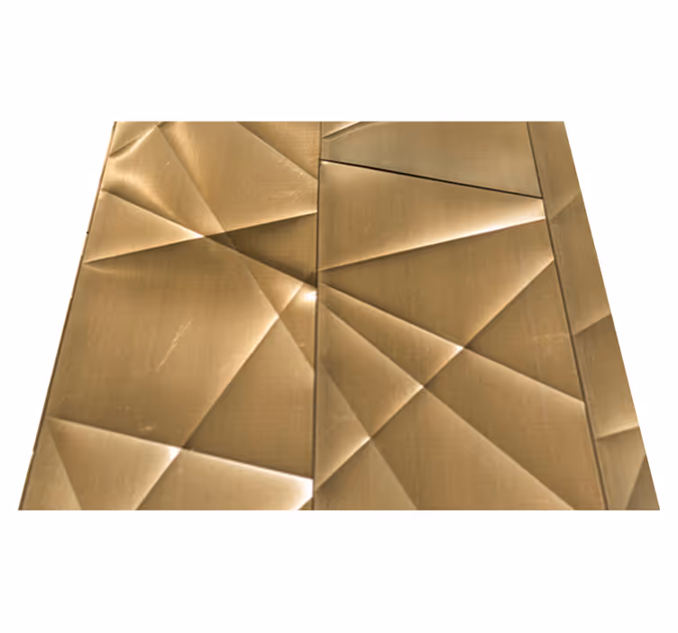 Vinyl teppich schlafzimmer 3d goldene polygonstruktur - TenStickers
