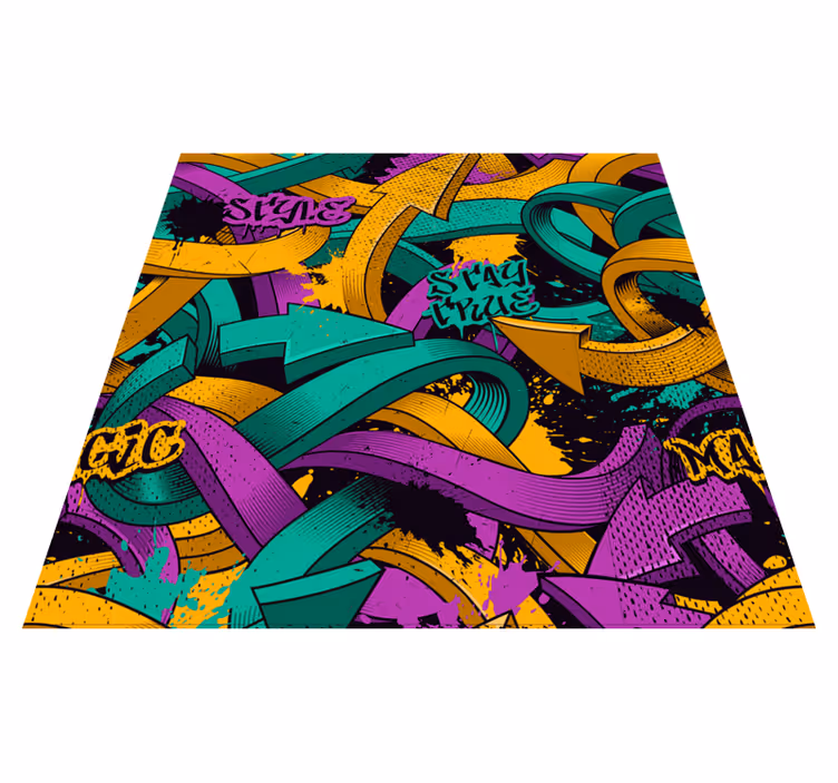 Vinyl teppich schlafzimmer mit realistischem graffiti - TenStickers
