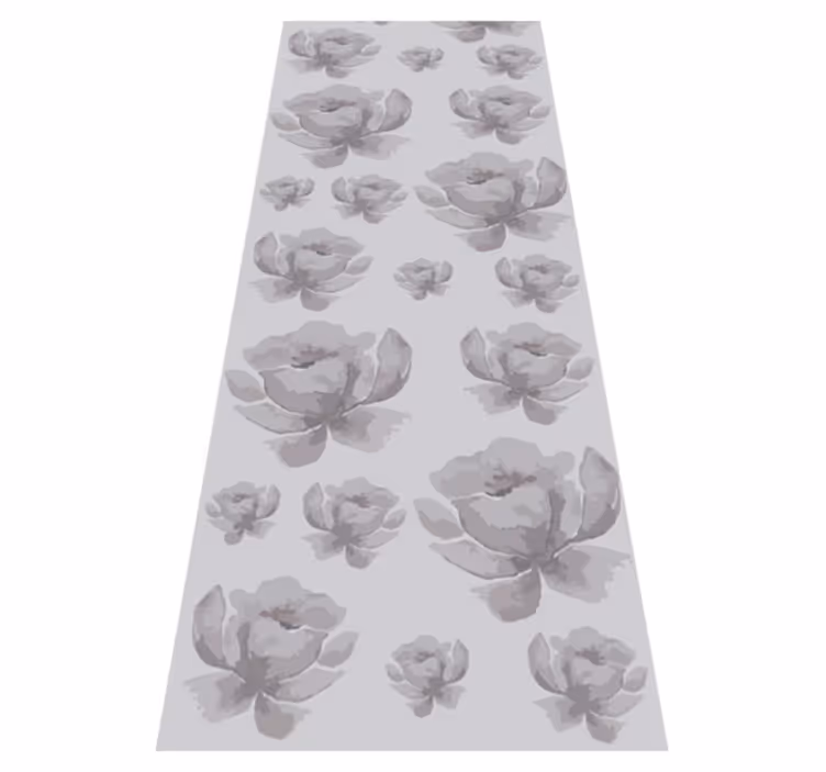 Vinyl teppich schlafzimmer mit grauem blumenmuster der 80er - TenStickers