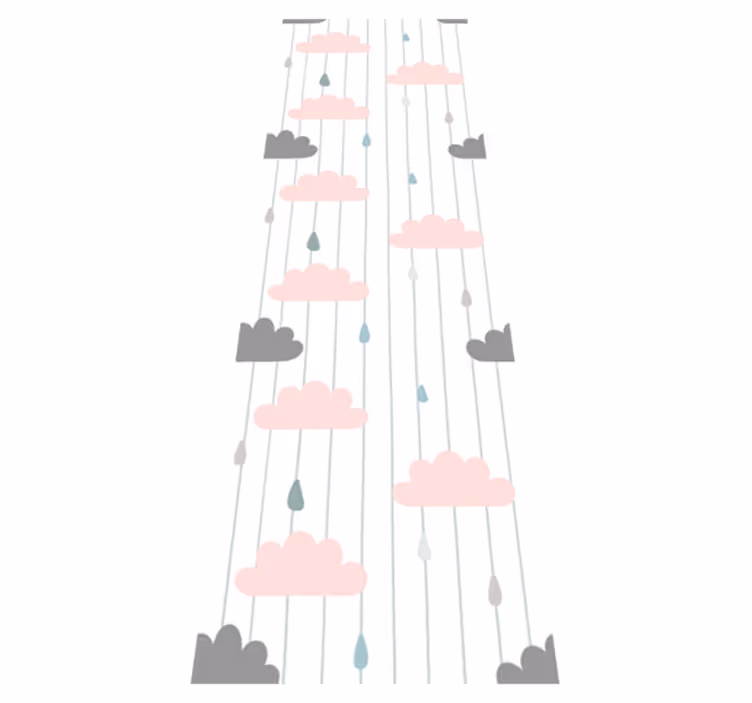 Vinyl teppich schlafzimmer rosa und graue wolken - TenStickers