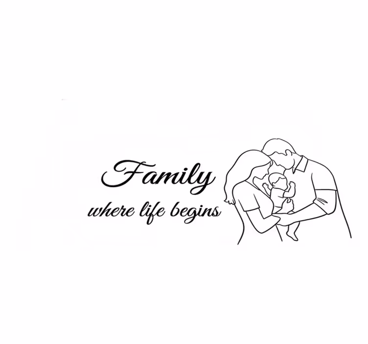 Vinyl teppich schlafzimmer familie wo das leben beginnt - TenStickers