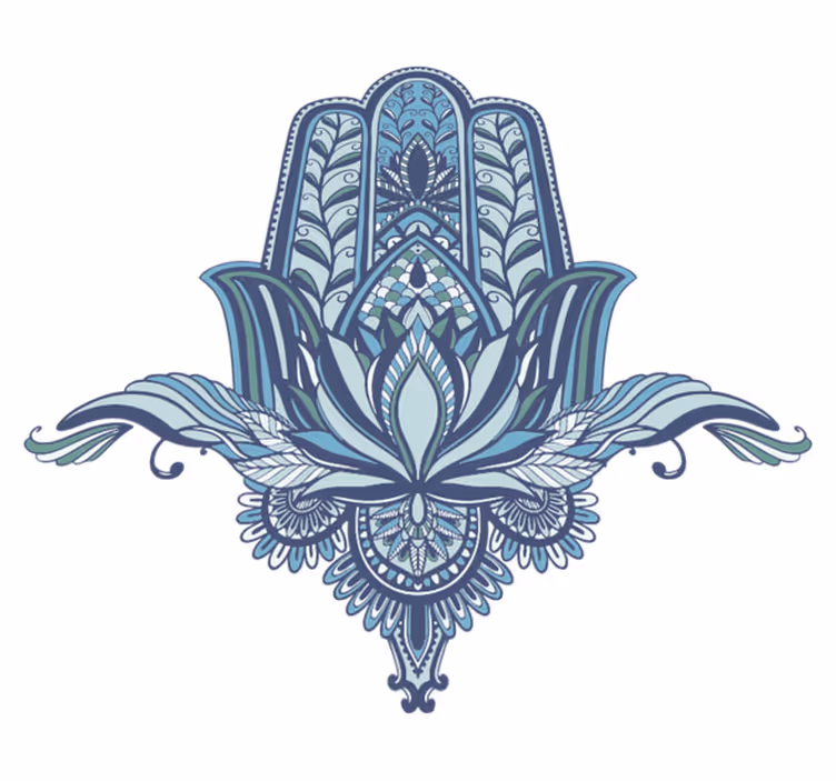 Vinyl teppich schlafzimmer mit blauer hamsa hand - TenStickers