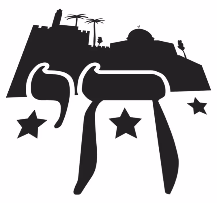 Vinyl teppich schlafzimmer mit chai-symbol - TenStickers