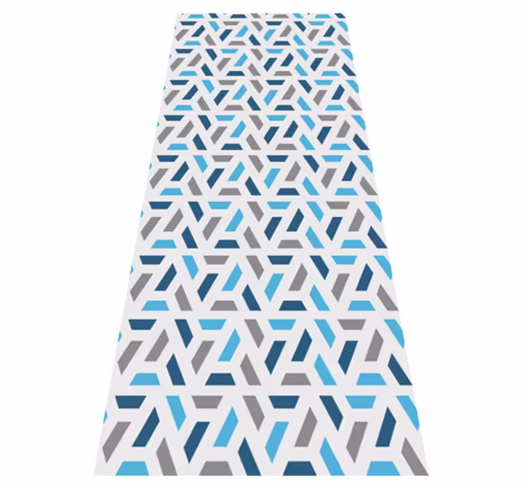 Vinyl teppich nordisch in blau-grünem geometrischen muster - TenStickers