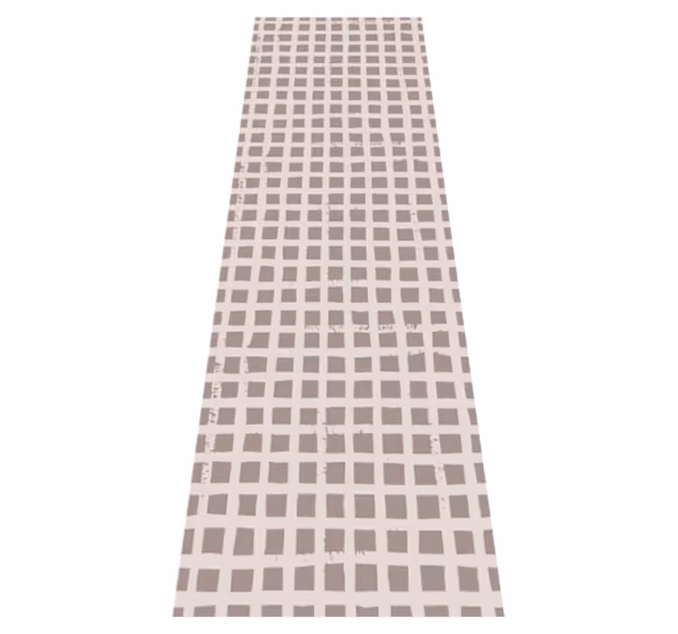Vinyl teppich nordisch mit kariertem muster in warmem braun - TenStickers
