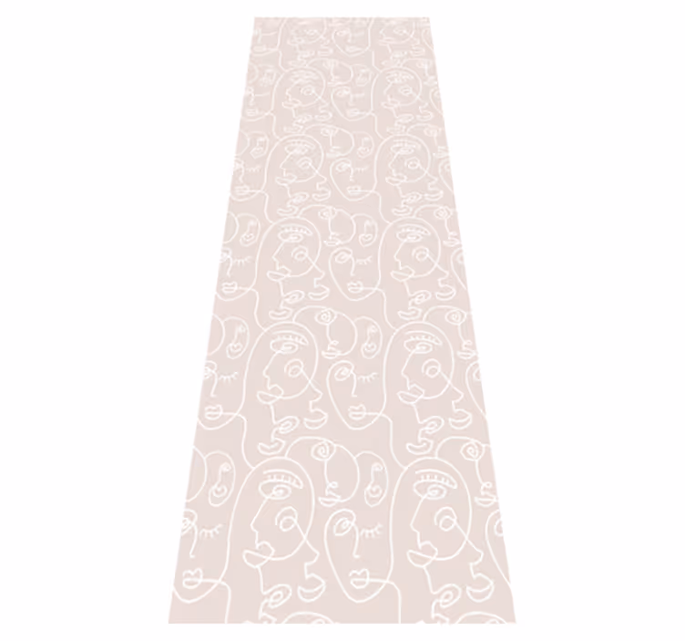 Vinyl teppich nordisch rosa und weißes muster - TenStickers
