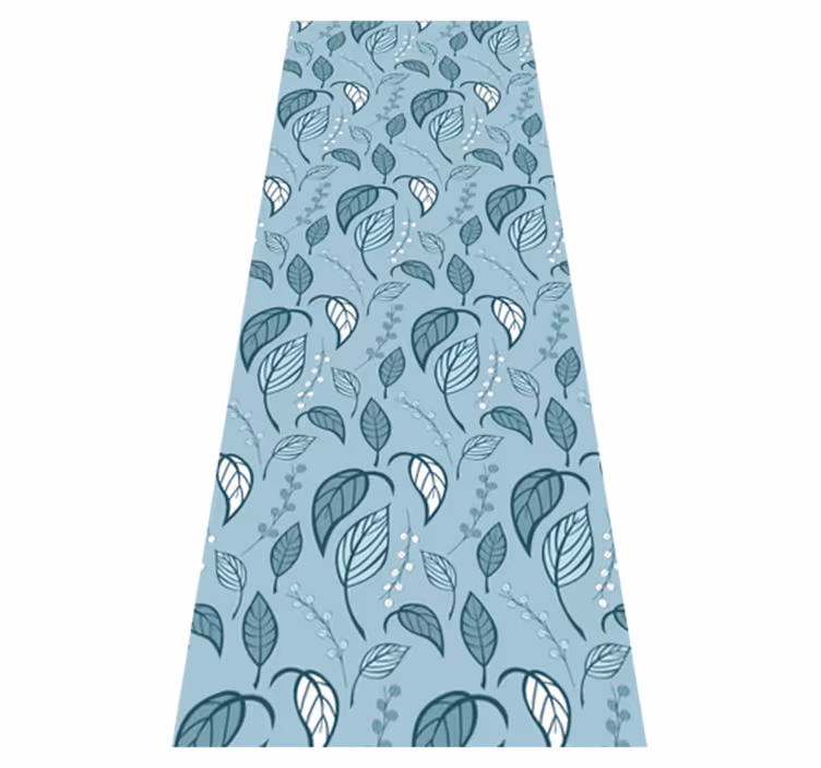 Vinyl teppich nordisch blauer blattdesign - TenStickers
