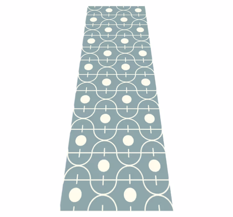 Vinyl teppich nordisch mit blauem japandi-muster - TenStickers