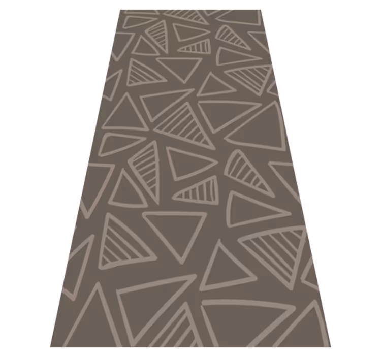 Vinyl teppich nordisch braunes dreiecks-muster - TenStickers