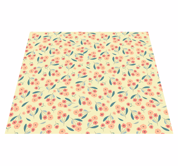 Vinyl teppich natur mit rosenmuster - TenStickers