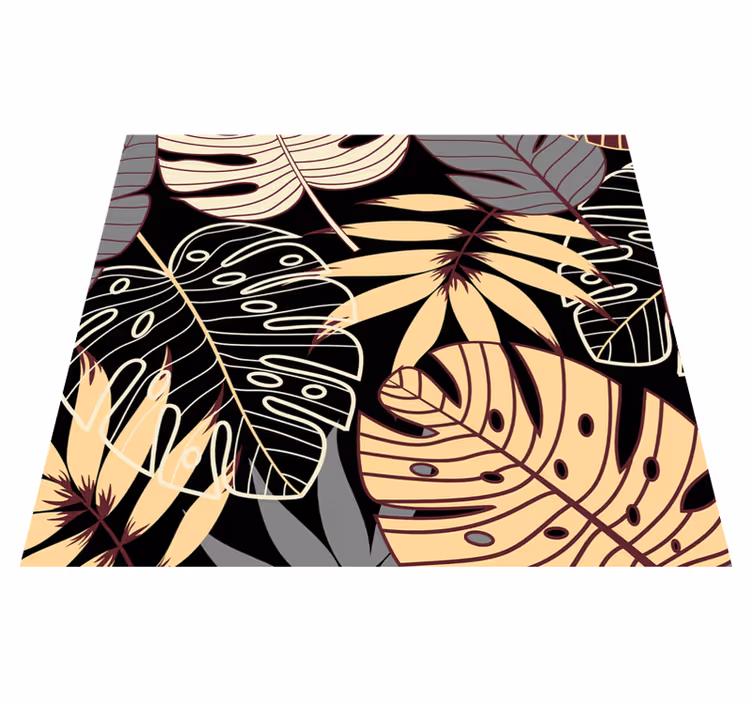 Vinyl teppich natur mit vintage tapete dschungel - TenStickers