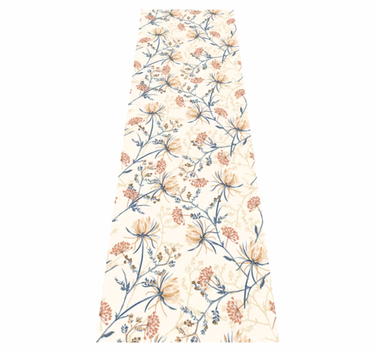 Vinyl teppich natur mit vintage blumenmuster - TenStickers